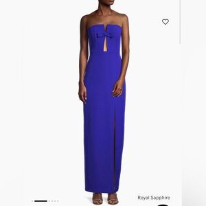 Liv Foster Cut-Out Crepe Column Gown | Royal Blue Size 0